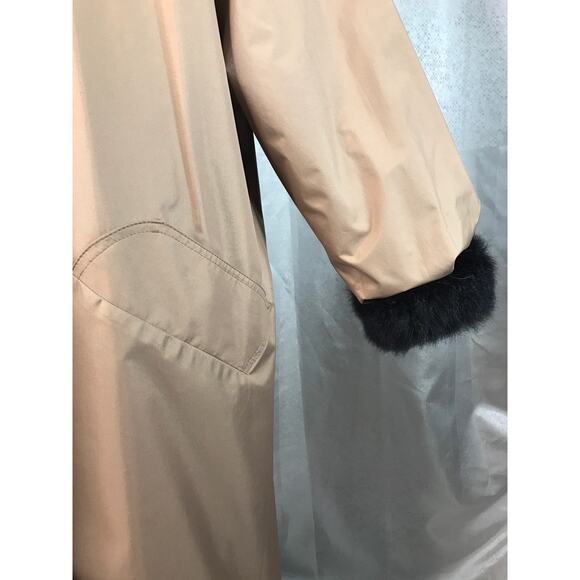 Vintage Black Fur Reversible Full Length Coat Sz M-L - Picture 8 of 8